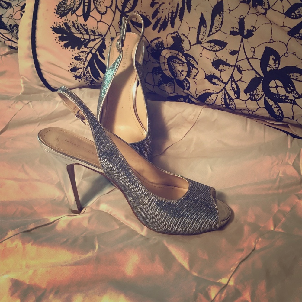 Nine West sling back open toe pumps
